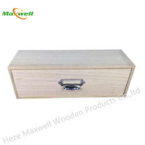Wood Box With Drawer&Metal Handle