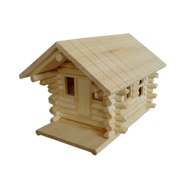 Log Cabin Wooden Birdhouse