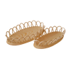 Rattan Edges Wood Serving Tray