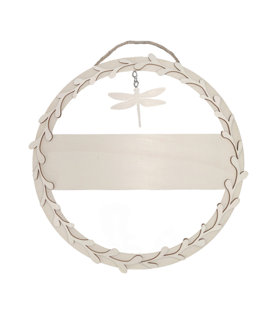 Wood Wreath Hanging Dragonfly