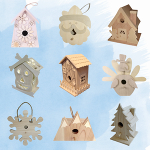 Seasonal Wooden Birdhouse