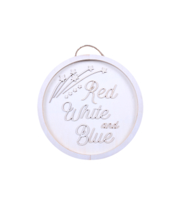 WALL DECOR RED WHITE BLUE ROUND